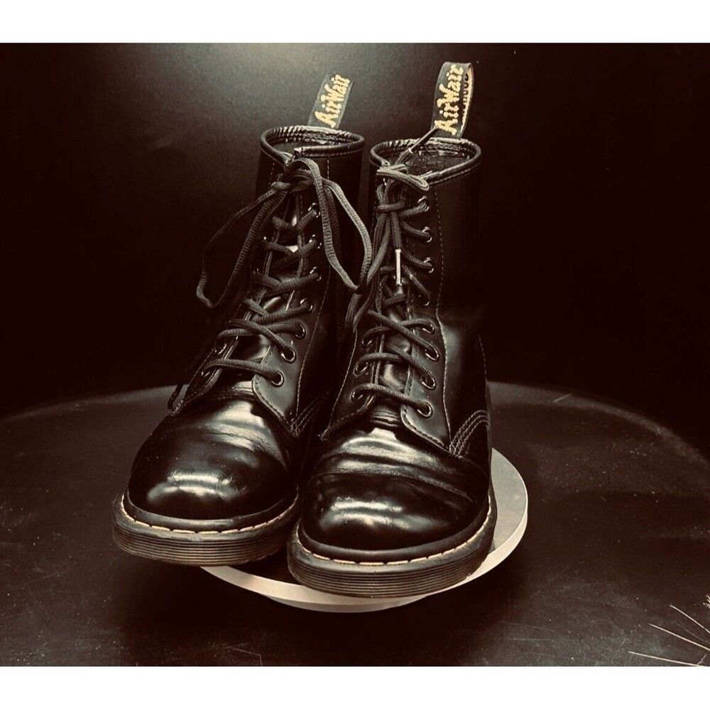 Dr Martens Air Wair Boots Size 6 Black Patent Leather Fashion
